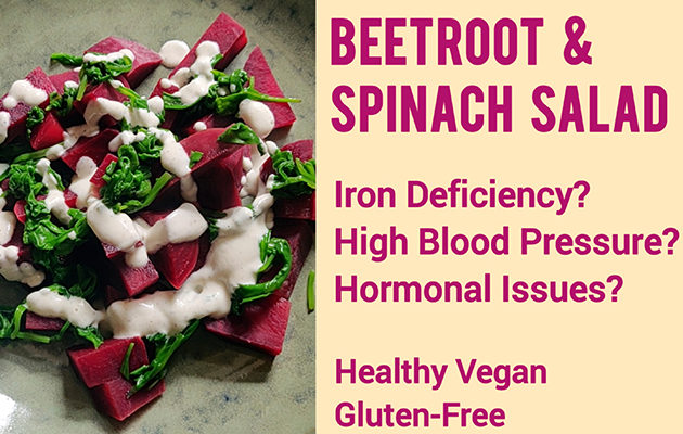 Beetroot and Spinach Salad • Delicious, Healthy, Vegan and Gluten-free