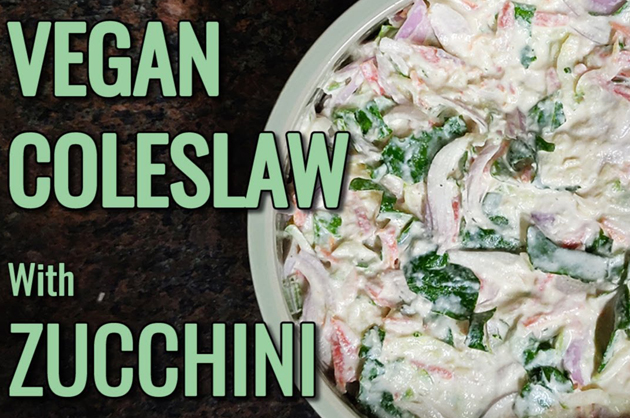 Zucchini and Kale-Slaw, Vegan Coleslaw Recipe