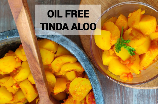 How to Make Oil Free Tinda Aloo | Healthy Indian Curry Recipe
